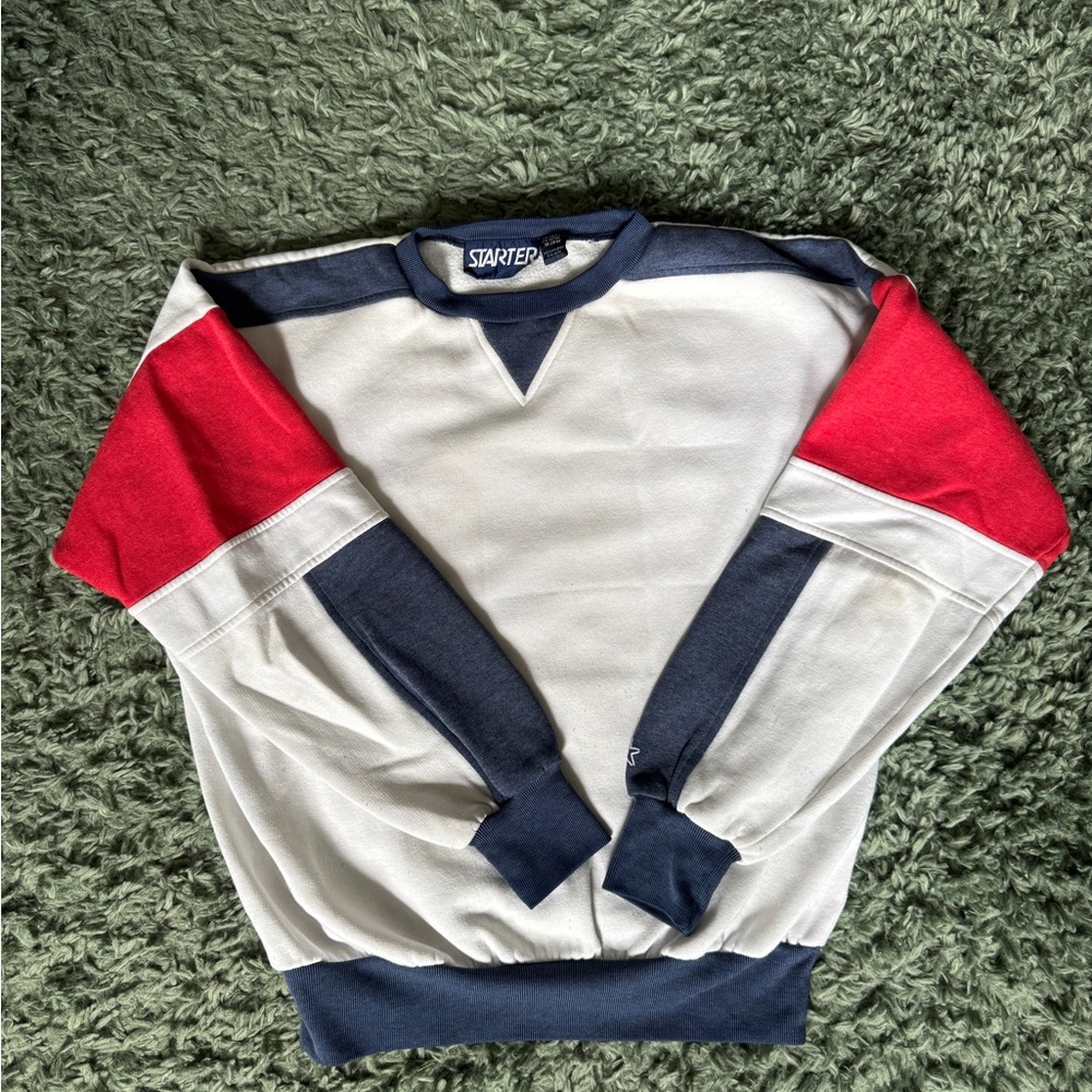VINTAGE STARTER Red and Blue Crewneck Sweater